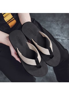 اشتري Mens Slippers Summer 2023 New Arrival Flip-Flops Casual Non-Slip Korean Style Fashionable Sandals Distinctive Sandals Beach ShoesBeige Beige في الامارات