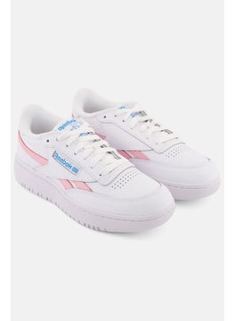 اشتري Women Club C Double Revenge Lave Up Tennis Shoes, White/Pink في السعودية