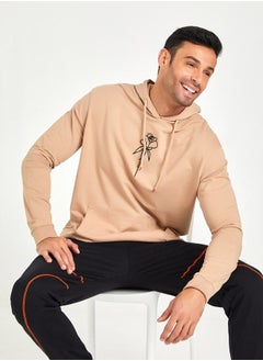 اشتري Embroidery Detail Relaxed Fit Hoodie في السعودية