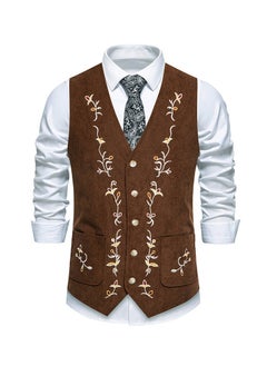 Buy New Fashion Embroidered Single Breasted Suit Vest in Saudi Arabia