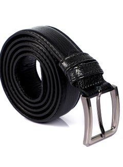 Buy Textured Full Leather Belt - Black in Egypt