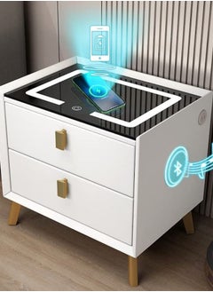 اشتري Smart Bedside Table, Morden Nightstand End Table, Sofa Side Table, with Wireless Charging USB Port and Adjustable LED Lights في السعودية