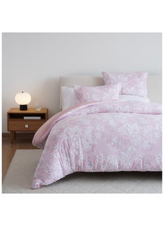 Buy Ava Printed 3-piece Duvet Cover Set 160x200cm - Blush in UAE