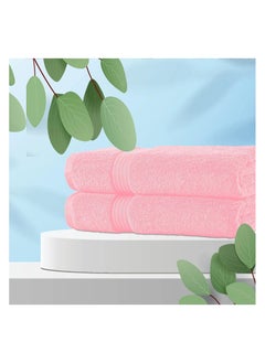 اشتري Pioneer Set Of 2 Supersoft Highly Absorbent Lightweight 550Gsm 70 X 140 Cm Bath Towel Pink في الامارات