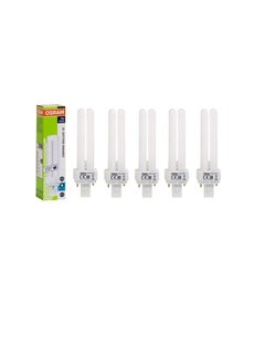 Buy Osram Home Decorative High Qualtiy and Durable, 2 Pin Day Light Double Twin Tube CFL Bulb, 13 Watt Energy Saving Bulb, Cool White - (Pack of 5) in UAE