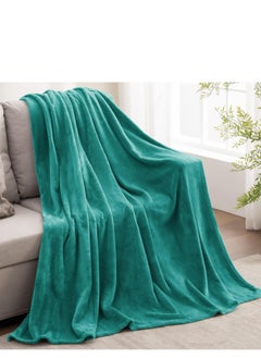 Buy Flannel Microfiber Sofa Blanket, Luxury Turquoise King Size Lightweight Comfortable Throw Blanket for Bed Sofa Super Soft and Warm Solid Color in Saudi Arabia