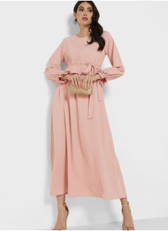 Buy Waist Belted Detail Dress in Saudi Arabia