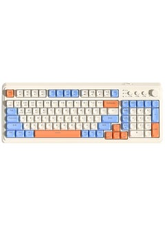 Buy S99 Keys Creamy Gaming Keyboard, Tri-Mode Bluetooth/2.4GHz/USB-C Retro Keyboard with NumberPad RGB Backlit, Media Knob Programmable Membrane Computer Keyboard in UAE