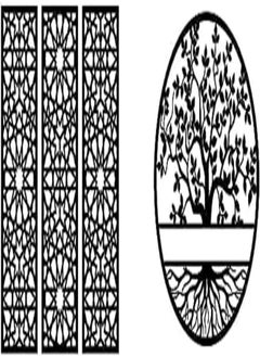 اشتري Bundle Home gallery arabesque wooden wall art 3 panels 80x80 cm + Home gallery decorative tree of life wooden wall art 80x80 cm في مصر