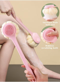 Buy Body scrubber, bath loofah, nylon soft bristles, silicone shower brush with soft bristles back cleaning washer in UAE