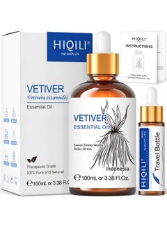 Buy Vetiver Essential Oil, 100% Pure Natural Therapeutic Grade for Diffuser,Skin Care - 3.38 Fl Oz. in UAE