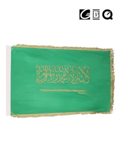 Buy Exclusive Custom High Quality Double-sided Flag Of The Kingdom of Saudi Arabia Embroidery + Satin + Tassel Edge 1*1.5m Office Decoration National Day in Saudi Arabia