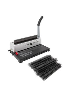 Buy Binding Machine for 34 Holes Manual Paper Punch Binder Wire Binder Machine with 100Pcs 3/8" Wire Binding Ring for School Office Home Book Paper Binding in Saudi Arabia