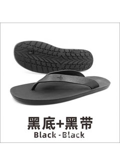 اشتري New Thai Flip-Flops Rubber Sole Fashion Mens Casual SlidesBlack background + Black Belt Black background + Black Belt في الامارات