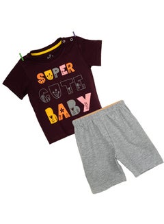 Buy Baby Boy Short & T-shirt Set Super Baby Print in Egypt