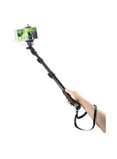 Buy Monopod Extendable Selfie Stick With Wired Cable And Self-Timer Black in Saudi Arabia