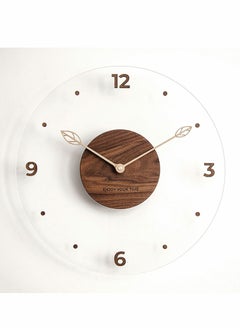 اشتري Glass Wall Clock, Round Silent Non Ticking Battery Operated 14'' Decorative Modern minimalist Suitable for Living room Kitchen Bedroom Office في الامارات