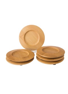 Buy Wooden tea cup saucer set 6 pieces in Saudi Arabia