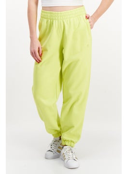 Buy Women Sportswear Fit Brand Logo Training Sweatpants, Lime Green in UAE