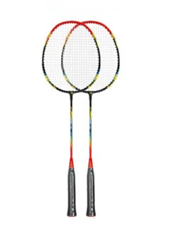 اشتري Whizz T20 2 PCS Badminton Racket Set for Family Game, School Sports, Lightweight with Full Cover for Indoor and Outdoor Play Beginners Level, Black في الامارات