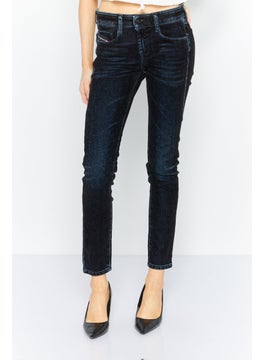 Buy Women Slim Fit D-Ollies SP-2 Dark Wash Stretchable Denim, Navy in UAE