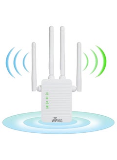 اشتري WiFi Extender WiFi Range Extender Signal Enhancer 5G 1200Mbps Dual Frequency Mini Compact Internet Booster for Home, Wireless Signal Repeater في الامارات