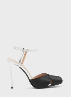 Buy Satin Woven Ankle Strap Pump in Saudi Arabia