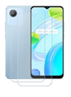 اشتري 2 Pieces Tempered Glass Screen Protector Clear Designed For Realme C30  Full Screen Coverage And Bubble Free في الامارات