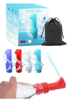 اشتري Travel shattaf Mini Pocket Shattaf Sprayer 4 Pack, Plastic Portable Bidet, Mobile Travel Shattaf for Toilet, Travel or Camping. Compatible with Every Bottle في الامارات