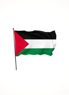 Buy The State of Palestine Flag - SIZE 120X180CM (4X6FT) - SINGLE SIDED WITH BOTH SIDE VISIBILITY - WITH ROPES OR BRASS GROMMETS TO FLY - INDOOR AND OUTDOOR USE in UAE