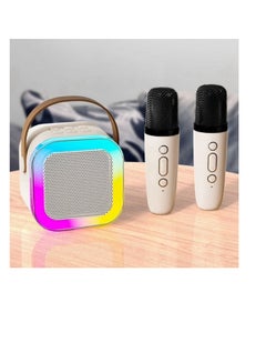 Buy Mini Karaoke Machine Portable Speaker Bluetooth Karaoke Speaker With Dual Wireless Mic For Kids And Adults Mini Wireless Speaker With Light For Indoor And Outdoor Party And Birthday Bluetooth Speaker in UAE
