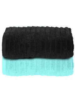 اشتري ZERO TWIST Ribbed Luxury Bath Towel 100% Cotton 460 GSM76x140 cm (2 Piece Set) في السعودية