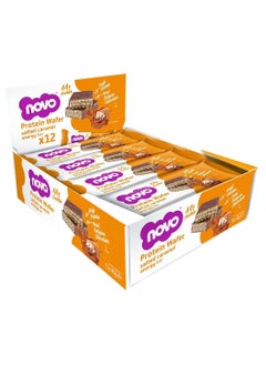 اشتري Novo Protein Wafer Energy Bar, 13g Protein, Real Belgian Chocolate - Salted Caramel, 40g (Pack of 12) في الامارات