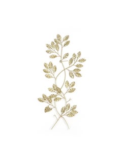 Buy Leaf Branch Wall Plaque Gold 33x60cm in UAE