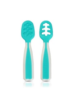 Buy Weaning Pre-Spoon, BPA Free Silicone Self Feeding Baby Spoon Set (Stage One + Stage Two) Baby Led Weaning Spoon for Kids Ages 6 Months+, Baby Utensil in Saudi Arabia