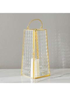 Buy Serengeti Lantern Perfect for Home Decor Living Room Parties Events Tabletop Indoors Outdoors Decorating Perfect for Celebrations Gold 10X10X22.4Cm in UAE