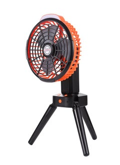 اشتري Outdoor Camping Fan Multifunctional Tripod LED Light Tent Shake Head Fan USB Charging Fan في السعودية