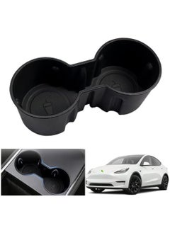 Buy Center Console Cup Holder Insert Compatible with Tesla Model 3 / Y Accessories Only Fit New Console (Black) in UAE