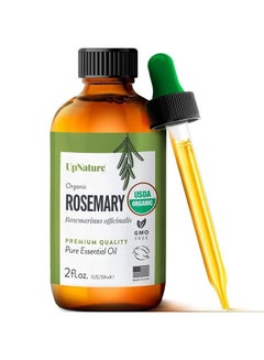 Buy Organic Rosemary Essential Oil – USDA Certified Organic, 100% Pure Rosemary Oil for Hair Growth, Nourishing Scalp Strengthening Hair Oil - Stimulates Healthy Hair Growth, Skin & Nails, 2oz in UAE