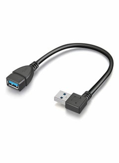 Buy 2 Pack USB 3.0 Extension Cable, 7 Inch Right & Left Angle Male to Female Adapter, High-Speed Data Transfer, Durable Extender Cord for Easy Connectivity in UAE