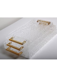 Buy A set of rectangular serving trays with a distinctive design of 3 pieces in Saudi Arabia