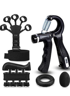 Buy Grip Strength Trainer Kit with Finger Exerciser, Hand Grip Strengthener, Hand Extension Exerciser, Stress Relief Ball and Forearm Workout Ring for Muscle Building and Injury Recover(5Pcs) in UAE