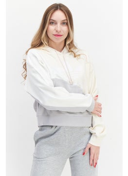 Buy Women Sportswear Fit Training Sweatshirt, Cream/Grey in UAE