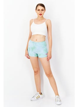 اشتري Women Tie Dye Basic Short, Green Combo في الامارات