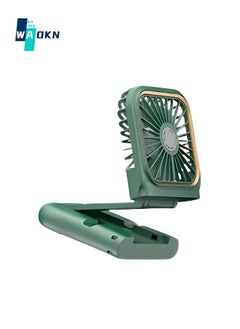 اشتري Portable Desktop Fan, Pocket Fan 3000mAh Rechargeable USB Fan 3 Speed Adjustable Air Circulation Halterneck Fan, Home Office Indoor Outdoor Stand Fan (Green) في الامارات