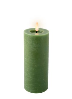 اشتري Kaemingk Led Wick Candle Wax Flat Top With Pit Steadyindoor Green Warm White 19Cm, 1 Piece في الامارات