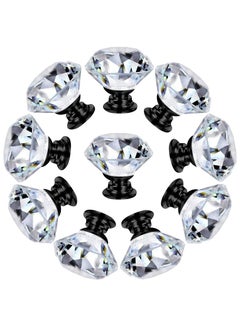 Buy 10 Pack Dresser Drawer Cabinet Knobs 30 mm Diamond Shaped Crystal Glass Knobs Pulls for Kitchen Wardrobe Cupboard in UAE