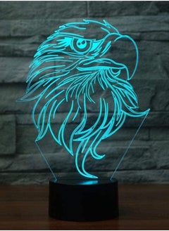 اشتري 3D Illusion Lamp LED Multicolor Night Light Visual 7/16 Colors Realistic Eagle Casting Desk Lamp Gradient Atmosphere Home Decor Kids Gift Lava Eagle Head في الامارات