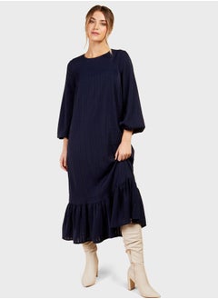 Buy Balloon Sleeve Ruffle Dress in Saudi Arabia