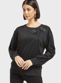 Buy Embroidered Round Neck Sweatshirt in Saudi Arabia